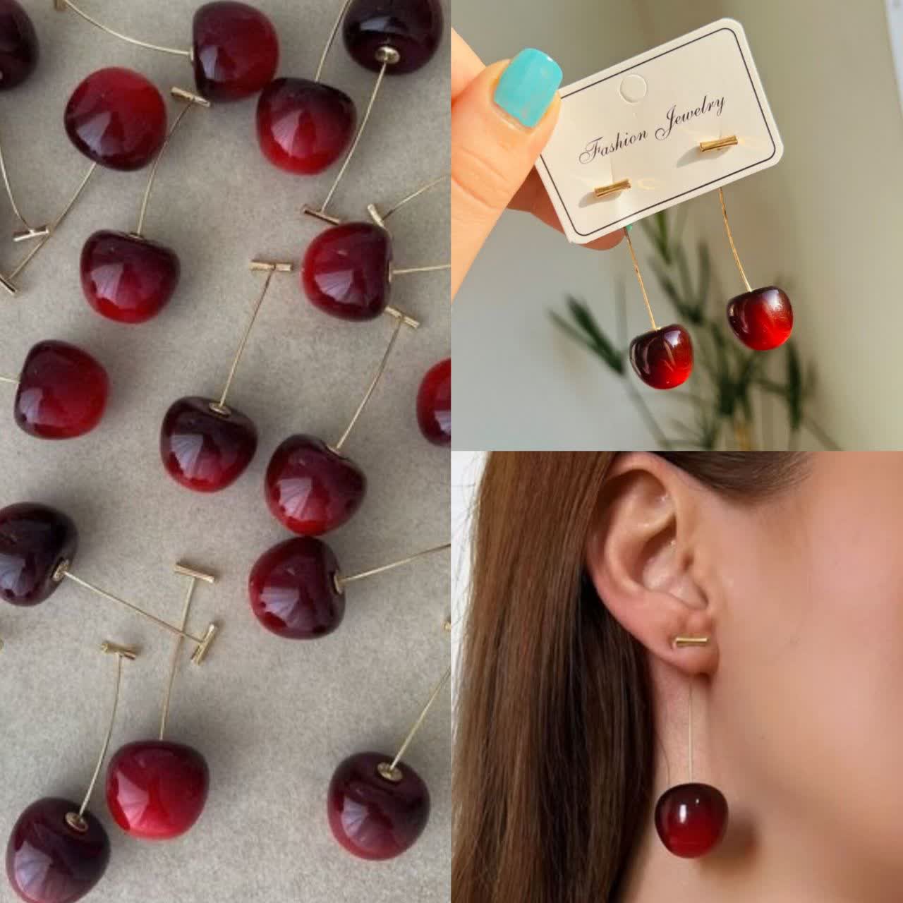 گوشواره گیلاس اصلی🍒